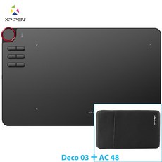 xp-pen deco 03 무선 디지털 그래픽 드로잉 태블릿 드로잉 펜 태블릿배터리 없는 패시브 스타일러스 및 6 단축키 포함, 협력사, deco03 및 케이스