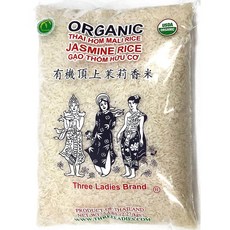 Three Ladies 타이 자스민 라이스 쌀 2.27kg 미국발송 Organic Thai Jasmine Rice, 1개