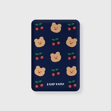 아트박스/어프어프 Dot cherry bear-navy(무선충전보조배터리), 5000mAH