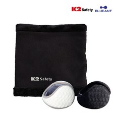 K2 Safety 버닝 넥워머 + 블루안트 쉴드 방한 귀마개, 넥워머+귀마개 화이트