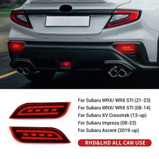 리어 범퍼 라이트 스바루 Impreza08-23 XV Crosstrek13-17 Ascent 19-23 WRX 21-23 08-14 RHD LHD 러닝 브레이크, [02] Red