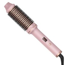 헤어 고데기 스타일링 컬링 가열 라운드 브러시 다리미 볼륨 세라믹 빗 여행 1.5 인치, 5) pink - 미국, 없음