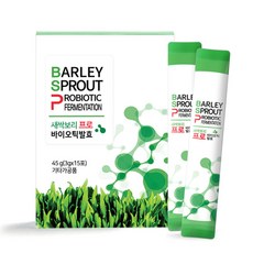 주성 국내산 새싹보리로 만든 프로바이오틱발효 스틱형 1상자(15포) 식물성 발효 유산균, 45g, 1box