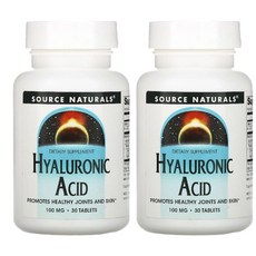 소스내추럴스 먹는 히알루론산 영양제 효능 HyaluronicAcid 100mg 30정 2병, 2개
