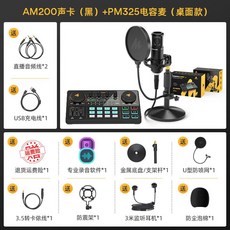 마오노 캐스터 방송용 오디오 인터페이스 마이크 세트 AU-AM200-S1, 안드로이드 충전 라인, 사운드카드+PM325대형마이크
