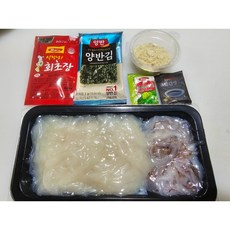 국내산 생물 한치회 300g 내외 초장+와사비 간장+콩가루+조미김 당일조업 손질 물회 안주, 1개