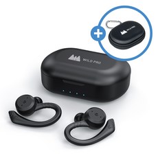 와일드프로 스포츠 운동 귀걸이형 완전방수 블루투스 무선 이어폰 (한국어 지원), 블랙, MT-BE1018D Premium