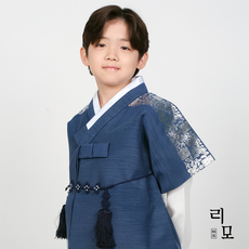 남아한복 Track-77 은박 네이비 (1호-8호) 돌한복 아기한복