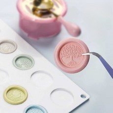 실링 왁스 실리콘 몰드 틀 청첩장 씰 스탬프 도장, 1개, 실리콘 몰드(아이보리 화이트)
