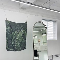 쉬폰 패브릭 포스터 가리개 커튼 인테리어커텐, 한여름나무숲