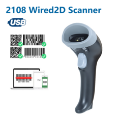 바코드스캐너 무선/유선 바코드 스캐너 1D 2D 리더 이미지 QR PDF417 데이터 매트릭스 바건 RS232 블루투스, 1개, 04 2108s wired 2d