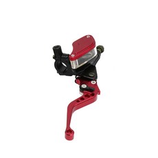 Alconstar- 7/8 인치 CNC 오토바이 듀얼 유압 브레이크 클러치 마스터 실린더 리저버 레버 50cc-300cc 스포츠 자전거 스트리트 바이크, red right, 1개