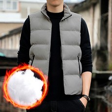 겨울 다운점퍼 남성용 슬림핏 하이넥 조끼