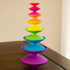 스퀴즈 스플 스탑 쌓기 Fat Brain Toys Spoolz Stacking Toy, 혼합색상, 1개