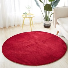 원형 러그 부드러운 원룸 미니 라운드 카펫 애완동물 카페트, 적포도주 + 직경 120cm 원형