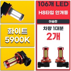 아슬란 H8 타입 화이트 5900K LED 안개등 좌우 2개 세트