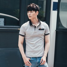 비시크 모던카라 반팔티셔츠