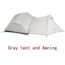 Naturehike Mongar 2 인 텐트 방수 15D 나일론 패브릭 캠핑 텐트 초경량 대형 내부 공간 관광 텐트 매트 포함, 회색 텐트 및 천막, 협력사