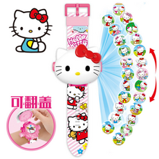 산리오시계 시나모롤 마이멜로디 쿠루미 쿠로미 왕홍 Hello Kitty 고양이 투영 어린이, KT 고양이 커버 24 투영[호화선물을 드립니다]