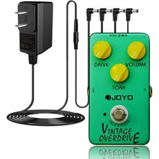 JOYO JF-01 빈티지 오버드라이브 페달 번들 DC 9V 전원 공급 장치 800mA - 1A AC 어댑터 포함