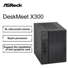 ASRock DESKMEET X300 AMD 128GB DDR4 USB 3.2 Ryzen 4000G/5000G/3000/2000 시리즈 지원 Sata3 m.2 SATA3 ALC89