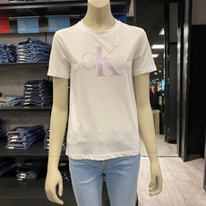 캘빈클라인진 여성 스트레이트핏 CK 로고가 이쁜 모노그램 티셔츠 반팔