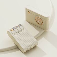 20000mAh 캐릭터 귀염둥이 카메라 스타일링 보조배터리 자체 4선 슈퍼급속충전 라이트옐로우