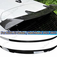 아우디 A3 S라인 S3 RS3 8Y 21-23 리어 스포일러 트렁크 립 테일 루프 윙 바디 키트 M4 스타일 P 카본 룩, M4 유광 Black