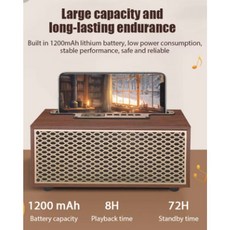 스탠드 FM 붐박스 HiFi 블루투스 스피커 더블 휴대용 서브우퍼 라디오 스테레오 휴대폰 XM 레트로 우드, 브라운