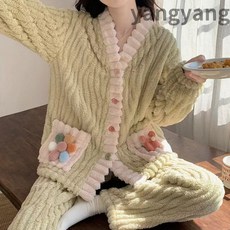 양양 여성 겨울 극세사 수면잠옷 상하세트