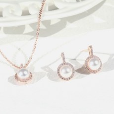 14k진주목걸이귀걸이세트