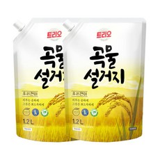 애경 트리오 곡물 설거지 우리현미 1.2L x2 주방세제, 2개