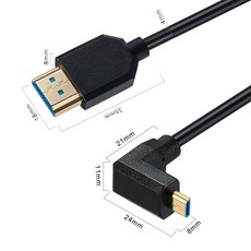 187197 21 버전 마이크로 HDMI 호환 케이블 디지털 카메라 고화질 4K 120Hz 8K 60Hz, 04 Upbend_01 0.3m, 1개
