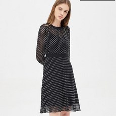시슬리 도트 시스루 원피스 SAOP57931 BK