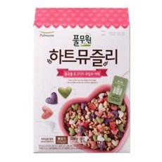 풀무원 탑티어 소풍 피크닉 학교 학교 회사 간식 하트뮤즐리 (320g) 시리얼 우유 고소 든든 아침 대용, 320g, 13세트