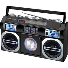 스튜드베이커 SB2149B 마스터 블래스터 블루투스 붐박스 CD 플레이어 LED EQ 및 10와트 RMS 스피커(블랙) - 스튜드베이커