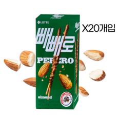 롯데제과 아몬드 빼빼로, 37g, 20개