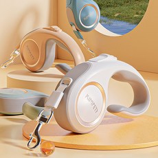 솔크로니 컴팩트 자동 리드줄 반려견 휴대용 산책줄, 3m, 화이트, 1개