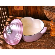 퓨어제이드스톤 무코팅 법랑 24cm 전골 냄비 무쇠 경휘 호박, 20cm 핑크베이지 하트냄비, 1개