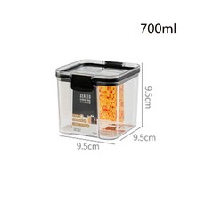 쌓을 투명 건조 식품 보관함 용기 주방 스파게티 국수 밀폐 탱크, 4.700ml, 1개