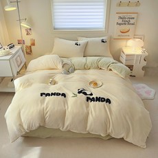 버블파츠 푸바오 따뜻한 겨울 이불세트 싱글 퀸 킹사이즈 극세사 이불