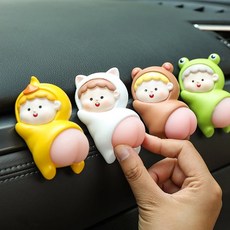 발통마켓 차량 피규어 아기 엉덩이 실리콘 (4컬러 1세트) 인형 대쉬보드 피규어 새차선물, 1개, 아기엉덩이실리콘인형(4컬러1세트)