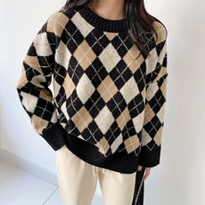 퍼니걸스 다이아 박시 니트_8506