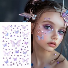 라피네 주얼리 3D 나비 입체 스티커 페이스페인팅 얼굴 장식 파티 공연 스냅촬영 메이크업 1p 피네 주얼리 3D 나비 입체 스티커 페이스페인팅 얼굴 장식 파티 공연 크리스마스 메이크업 1p