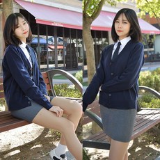 교복몰 / 보풀방지 네이비 교복 가디건 여자