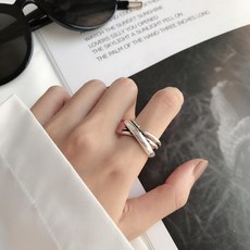 【아침 햇살】일본과 한국 스타일 패션 맞춤 반지 여성 레트로 다층 불규칙 라인 반지 조절 링