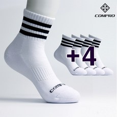 컴프로 여성 스포츠 중목 쿠션 기능성 쿨맥스 양말 5족세트, 흰색-검정 5개, 5개