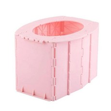 휴대용 접이식 화장실 변기 양동이 캠핑 하이킹 여행, 분홍색, 1개, 1. 분홍색