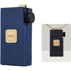 Astell Kern AK HB1용 MITER CASE 핸드메이드 이탈리아 인조 PU 가죽 커버 목걸이 코드 포함 AKHB1용, Navy - akhb1