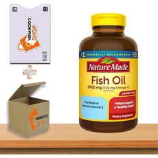 Nature Made Fish Oil 2400mg 소프트겔 Omega 3 Supplement 134 per Bottle + (1) Card Protector Venancio’sSt